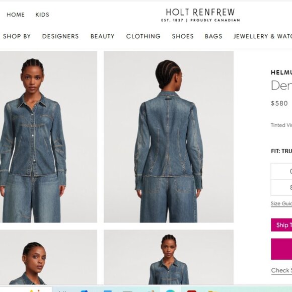 HELMUT LANG ! Denim Bustier Shirt ( US/4) - Picture 1 of 13